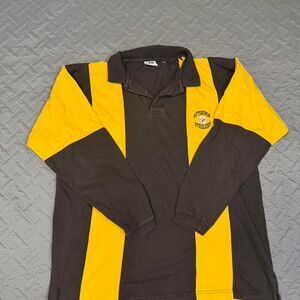 Vintage Pittsburgh Steelers Rugby Shirt Mens XL Black Gold NFL Football 90s Edge